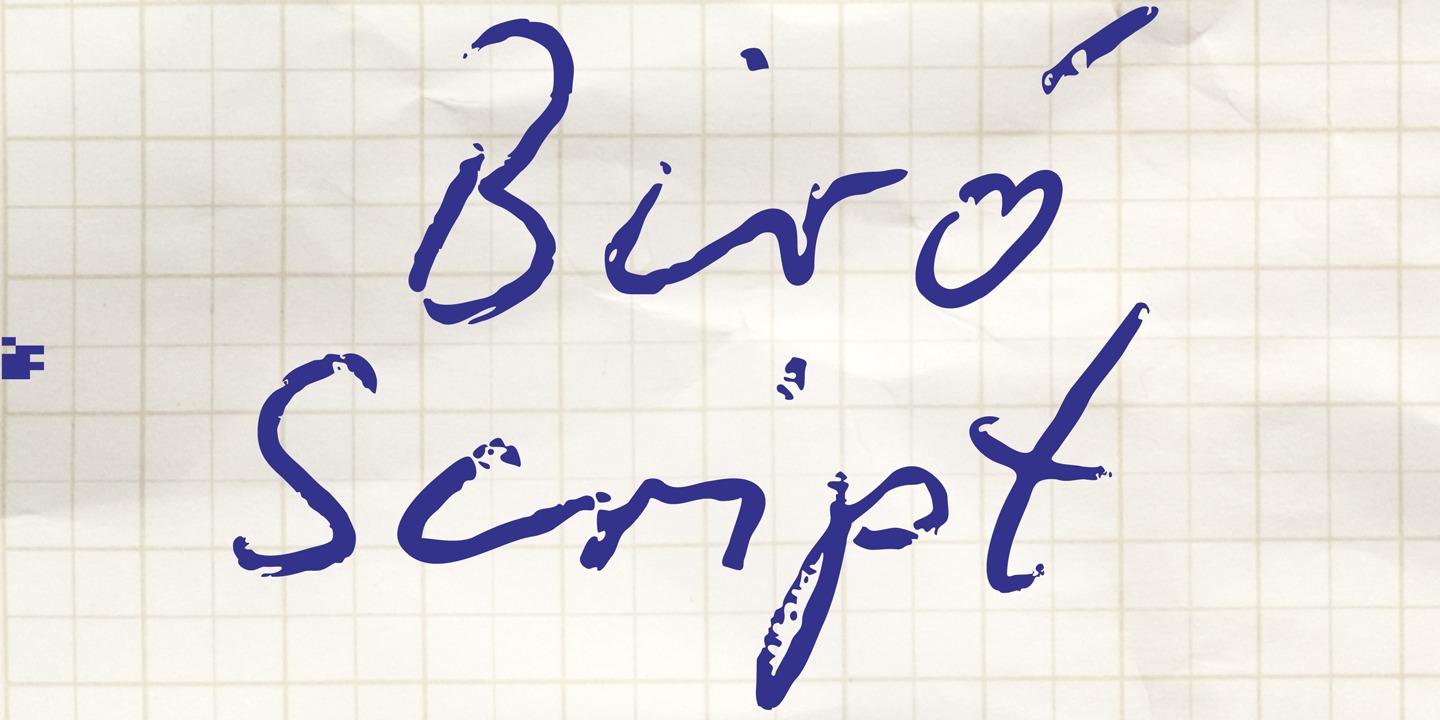 Przykład czcionki Biro Script Plus